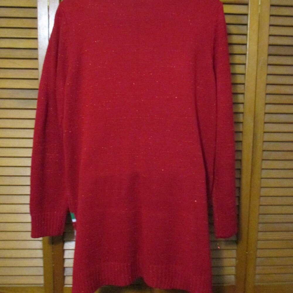 Holiday Time Christmas sweater red sparkle & green tree to decorate size 1x - Picture 8 of 9